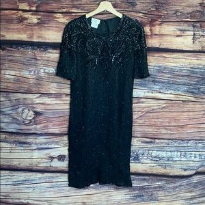 J.M.C Silk Beautiful Black Beaded Dress!! Stunning